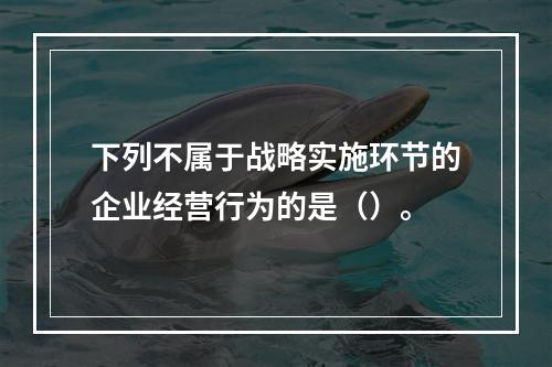 下列不属于战略实施环节的企业经营行为的是（）。