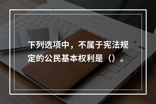 下列选项中，不属于宪法规定的公民基本权利是（）。