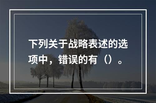 下列关于战略表述的选项中，错误的有（）。