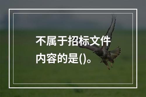 不属于招标文件内容的是()。