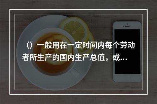 （）一般用在一定时间内每个劳动者所生产的国内生产总值，或单位