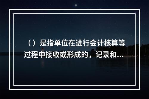 （ ）是指单位在进行会计核算等过程中接收或形成的，记录和反映