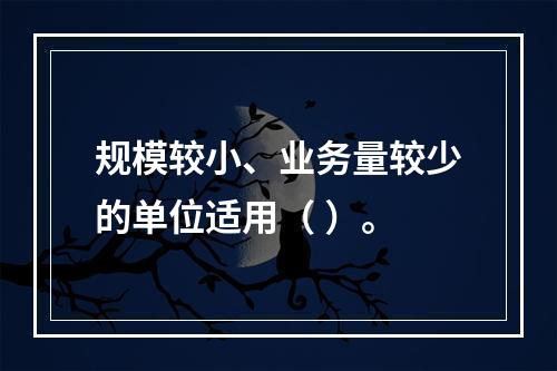 规模较小、业务量较少的单位适用（ ）。