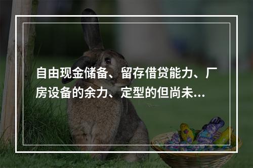 自由现金储备、留存借贷能力、厂房设备的余力、定型的但尚未推出