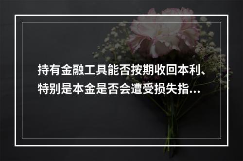 持有金融工具能否按期收回本利、特别是本金是否会遭受损失指的是