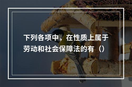 下列各项中，在性质上属于劳动和社会保障法的有（）