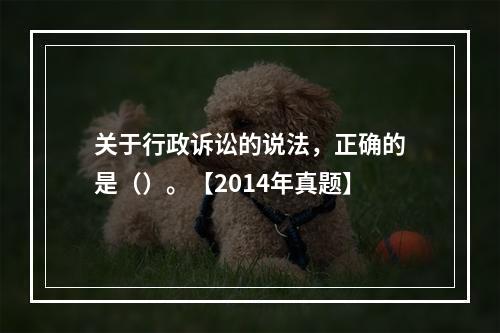 关于行政诉讼的说法，正确的是（）。【2014年真题】