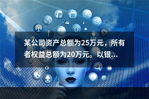 某公司资产总额为25万元，所有者权益总额为20万元。以银行存