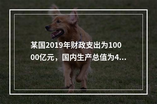 某国2019年财政支出为10000亿元，国内生产总值为400