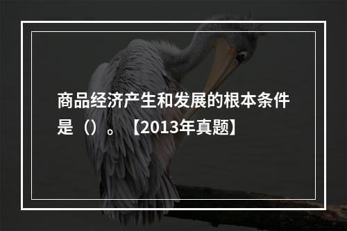 商品经济产生和发展的根本条件是（）。【2013年真题】