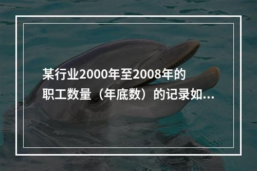 某行业2000年至2008年的职工数量（年底数）的记录如下：