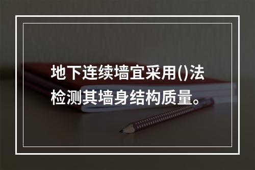 地下连续墙宜采用()法检测其墙身结构质量。