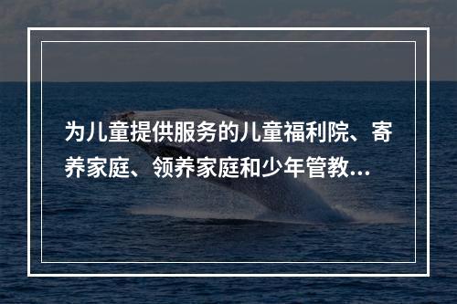 为儿童提供服务的儿童福利院、寄养家庭、领养家庭和少年管教所一