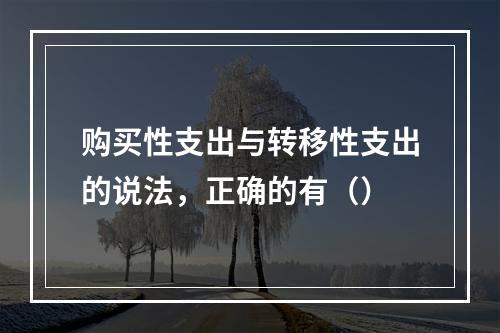 购买性支出与转移性支出的说法，正确的有（）