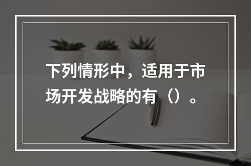 下列情形中，适用于市场开发战略的有（）。