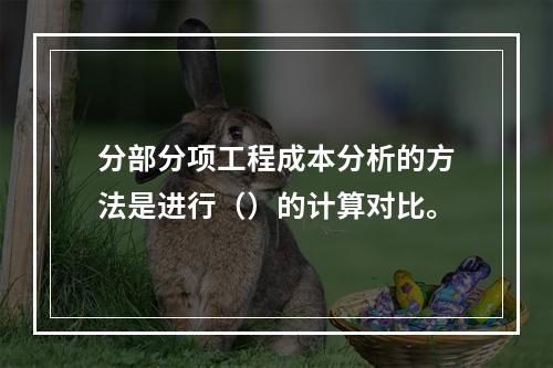 分部分项工程成本分析的方法是进行（）的计算对比。