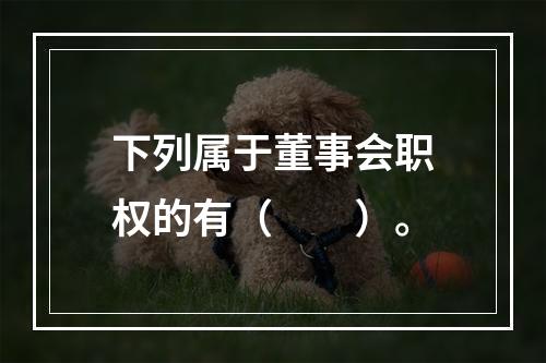 下列属于董事会职权的有（　　）。