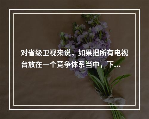 对省级卫视来说，如果把所有电视台放在一个竞争体系当中，下列可