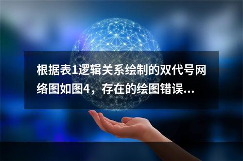 根据表1逻辑关系绘制的双代号网络图如图4，存在的绘图错误是