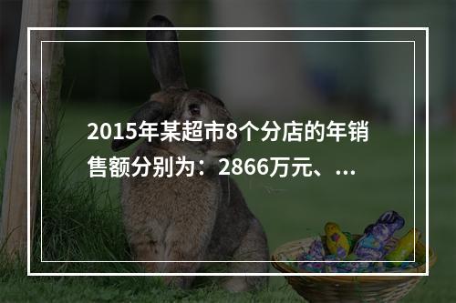 2015年某超市8个分店的年销售额分别为：2866万元、59