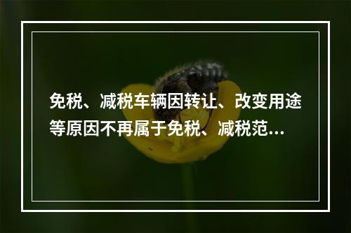 免税、减税车辆因转让、改变用途等原因不再属于免税、减税范围的