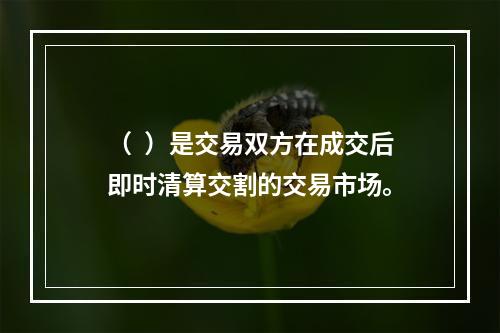 （  ）是交易双方在成交后即时清算交割的交易市场。