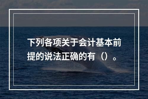 下列各项关于会计基本前提的说法正确的有（）。