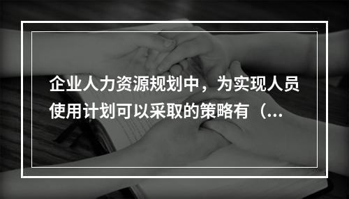 企业人力资源规划中，为实现人员使用计划可以采取的策略有（　