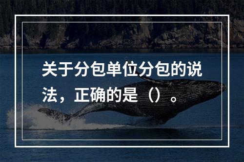 关于分包单位分包的说法，正确的是（）。