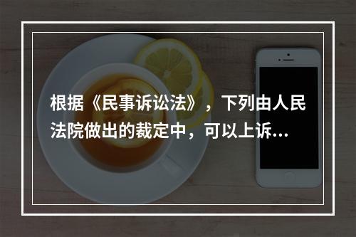 根据《民事诉讼法》，下列由人民法院做出的裁定中，可以上诉的有