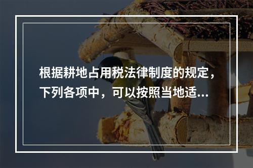 根据耕地占用税法律制度的规定，下列各项中，可以按照当地适用税