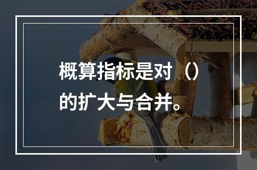 概算指标是对（）的扩大与合并。