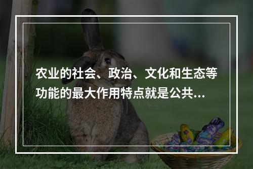 农业的社会、政治、文化和生态等功能的最大作用特点就是公共性，