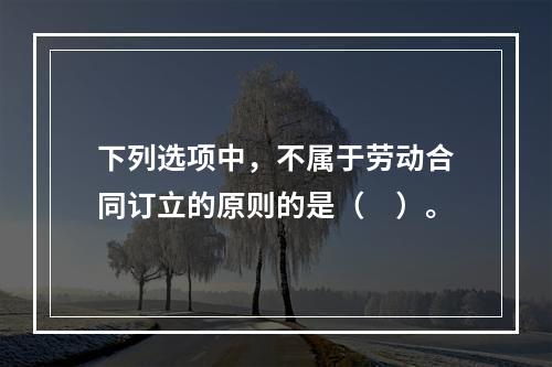 下列选项中，不属于劳动合同订立的原则的是（　）。