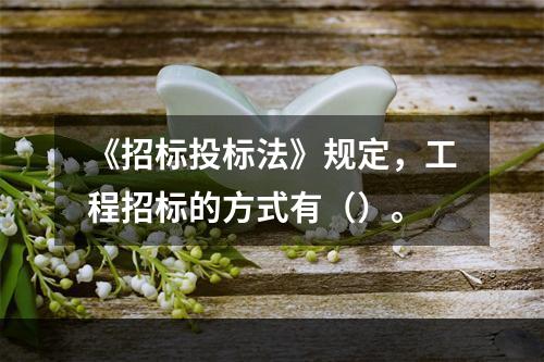 《招标投标法》规定，工程招标的方式有（）。