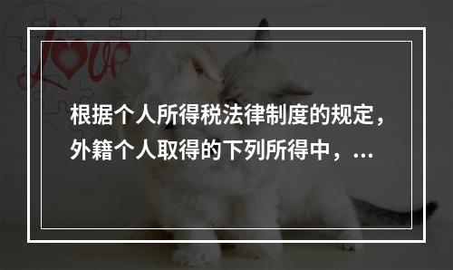 根据个人所得税法律制度的规定，外籍个人取得的下列所得中，暂免