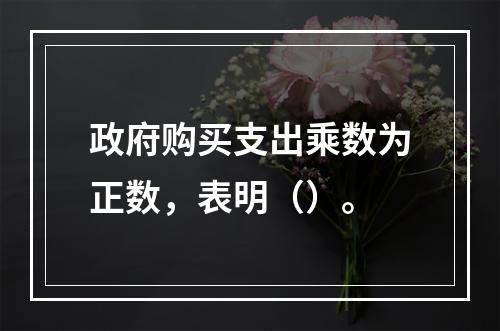 政府购买支出乘数为正数，表明（）。