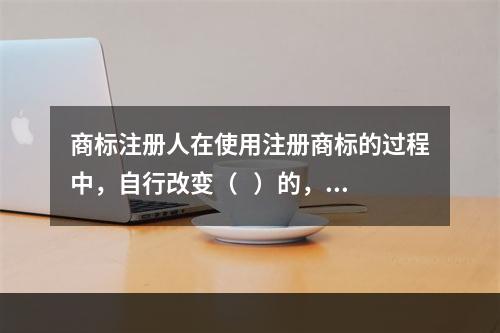 商标注册人在使用注册商标的过程中，自行改变（   ）的，由地