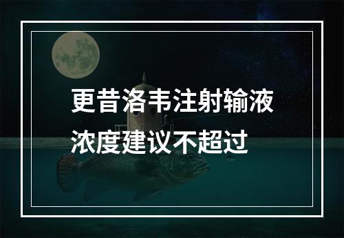 更昔洛韦注射输液浓度建议不超过