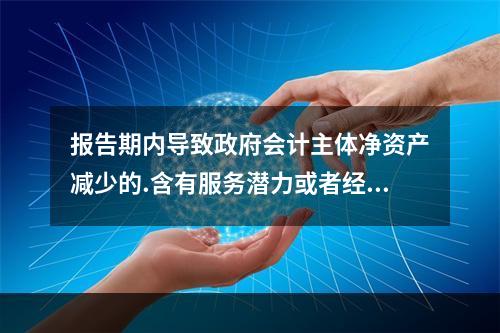 报告期内导致政府会计主体净资产减少的.含有服务潜力或者经济利