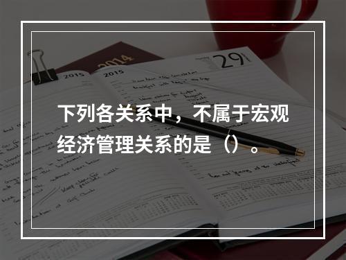 下列各关系中，不属于宏观经济管理关系的是（）。