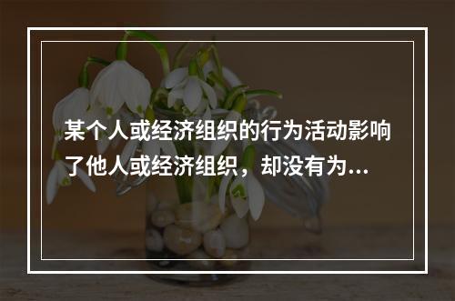 某个人或经济组织的行为活动影响了他人或经济组织，却没有为之承