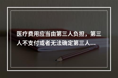 医疗费用应当由第三人负担，第三人不支付或者无法确定第三人的，