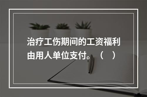 治疗工伤期间的工资福利由用人单位支付。（　）