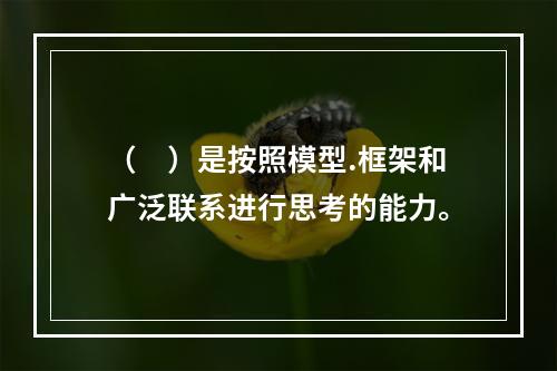 （　）是按照模型.框架和广泛联系进行思考的能力。