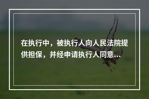 在执行中，被执行人向人民法院提供担保，并经申请执行人同意的，