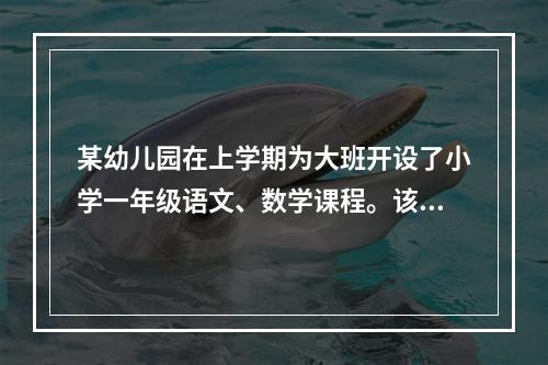 某幼儿园在上学期为大班开设了小学一年级语文、数学课程。该幼儿