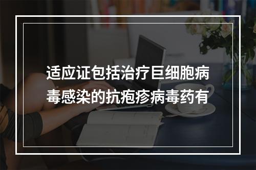 适应证包括治疗巨细胞病毒感染的抗疱疹病毒药有