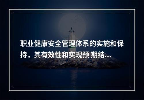 职业健康安全管理体系的实施和保持，其有效性和实现预 期结果的