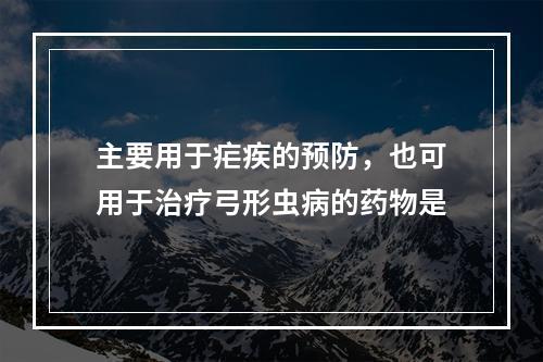 主要用于疟疾的预防，也可用于治疗弓形虫病的药物是